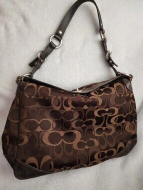 COACH Signature Brown Chelsea Satchel Shoulder *stained*